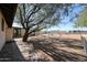 Spacious backyard featuring mature trees, rock border, and fenced perimeter at 38234 N 15Th Ave, Phoenix, AZ 85086