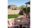 Backyard patio featuring a dining table with mountain views creating an inviting outdoor space at 4442 E Camelback Rd # 161, Phoenix, AZ 85018