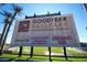 View of Goodyear Ballpark signage, home of the Cleveland Indians and Cincinnati Reds, in recreational complex at 9734 S 182Nd Dr, Goodyear, AZ 85338