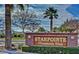 Community welcome sign at Starpointe Residents Club surrounded by lush landscaping at 9734 S 182Nd Dr, Goodyear, AZ 85338