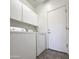 Bright laundry room with modern washer, dryer, and ample storage cabinets at 15232 W Edgemont Ave, Goodyear, AZ 85395