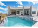 Contemporary backyard featuring a pool, spa, and covered patio at 15642 E Palatial Dr, Fountain Hills, AZ 85268