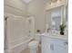 Bright bathroom with a shower/tub combination and a modern vanity at 15829 W Bonitos Dr, Goodyear, AZ 85395