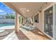 Covered patio with dining area and a view of the pool at 2019 E Wahalla Ln, Phoenix, AZ 85024