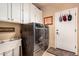 Efficient laundry room features modern washer/dryer units and ample cabinet space at 4216 E Desert Marigold Dr, Cave Creek, AZ 85331