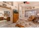 Serene bedroom featuring a mirrored closet and ceiling fan at 4216 E Desert Marigold Dr, Cave Creek, AZ 85331