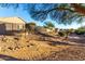 Backyard view with desert landscaping and metal fencing at 4267 S Strong Box Rd, Gold Canyon, AZ 85118