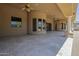 Covered patio featuring stone columns and backyard views at 18131 W Palo Verde Ct, Litchfield Park, AZ 85340