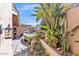 Backyard path featuring lush landscaping that leads to a custom pool with natural rock formations at 25572 N 113Th Way, Scottsdale, AZ 85255