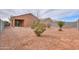 A great desert backyard featuring a covered patio and low maintenance landscaping at 37714 W Capri Ave, Maricopa, AZ 85138