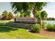 Elegant community entrance sign surrounded by vibrant landscaping, welcoming residents and visitors at 4630 E Carriage Ct, Gilbert, AZ 85297