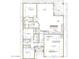 Detailed floor plan showing layout of kitchen, bedrooms, bathrooms, living spaces, garage, and outdoor patio at 14240 S Overfield Rd, Arizona City, AZ 85123