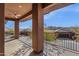 Covered patio with a ceiling fan and beautiful views of the mountains at 16210 E Links Dr, Fountain Hills, AZ 85268