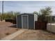 Exterior shot of a shed in backyard offering extra storage and space at 409 S Mountain View Dr, Kearny, AZ 85137