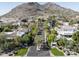 Stunning aerial view of a neighborhood with mountain backdrop at 6221 E Vista Dr, Paradise Valley, AZ 85253