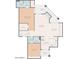 Detailed floor plan showcasing the layout with two bedrooms, living spaces, balconies, and kitchen at 9445 N 94Th Pl # 201, Scottsdale, AZ 85258