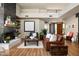Living room featuring a fireplace, hardwood floors, and comfortable furnishings at 10687 E Fernwood Ln, Scottsdale, AZ 85262