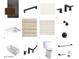 Selection of elegant bathroom finishes and fixtures: cabinet fronts, handles, tiles, and sink at 14445 N Valencia Dr, Fountain Hills, AZ 85268