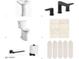 Elegant bathroom fixtures including a pedestal sink, faucet, toilet, wall tiles, and towel rack at 14445 N Valencia Dr, Fountain Hills, AZ 85268