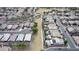 Neighborhood aerial view showing rows of homes with well-manicured lawns and desert landscaping at 17705 N Vera Cruz Ave, Maricopa, AZ 85139