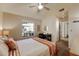 Comfortable bedroom with vaulted ceiling and views of the backyard at 602 N May St # 29, Mesa, AZ 85201