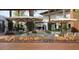 Upscale outdoor lounge area with comfortable seating, shaded umbrellas, and a modern fire feature at 602 N May St # 29, Mesa, AZ 85201