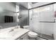 Remodeled bathroom with glass enclosed shower and contemporary fixtures at 6461 S Kimberlee Way, Chandler, AZ 85249