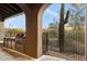 Covered patio featuring built in grill, stainless steel drawers and desert view at 9290 E Thompson Peak Pkwy # 470, Scottsdale, AZ 85255