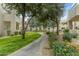 Beautiful courtyard with walking path and flowering plants in a lush setting at 11333 N 92Nd St # 2028, Scottsdale, AZ 85260