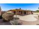 Spacious patio in the backyard, perfect for outdoor dining and relaxation at 26421 S New Town Dr, Sun Lakes, AZ 85248