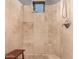 This shower is fully tiled with a built in wooden bench at 31409 N 166Th Pl, Scottsdale, AZ 85262