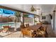 Relaxing covered patio features a dining area and lounge chairs, overlooking a pool and landscaped backyard at 401 E Marconi Ave, Phoenix, AZ 85022