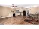 Open concept kitchen with ample counter space, stainless steel appliances, and a cozy dining area at 5123 E Beck Ln, Scottsdale, AZ 85254