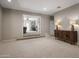 Inviting living room with carpeted floors, entry into a Gathering room, and modern furnishings at 7501 E Phantom Way, Scottsdale, AZ 85255