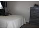 Bedroom featuring a decorative black pillow and a matching dresser with a houseplant at 7807 E Main St # F24, Mesa, AZ 85207