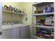 Well-organized laundry room with shelving units and modern washer and dryer at 1325 E Brent Ct, Casa Grande, AZ 85122