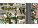 Aerial view of the neighborhood features mature landscaping, backyard pools, and well-maintained homes at 8002 N 5Th Ave, Phoenix, AZ 85021