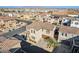 Aerial view of home showcasing the tile roof and surrounding neighborhood at 9923 E Texas Ave, Mesa, AZ 85212