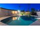 Backyard pool and patio area with outdoor seating and a shaded gazebo with seating at 1825 N Granite Reef Rd, Scottsdale, AZ 85257