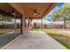 Covered patio overlooking backyard with view of trees and mature landscaping at 5108 N 191St Dr, Litchfield Park, AZ 85340