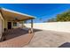Back patio featuring pavers, a covered area, and a view of the backyard at 1500 N Markdale -- # 8, Mesa, AZ 85201
