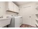 Laundry room with modern washer, cabinets and sink at 3229 E Malapai Dr, Phoenix, AZ 85028