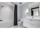 Bathroom with a shower-tub combo, a modern vanity, and a clean, minimalist design at 4422 N 75Th St # 6007, Scottsdale, AZ 85251