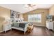Tranquil main bedroom with vaulted ceilings, plantation shutters, and hardwood floors at 4514 E Coyote Wash Dr, Cave Creek, AZ 85331