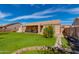 Spacious backyard featuring a covered patio, lush lawn, and mature citrus tree at 8637 E Olla Ave, Mesa, AZ 85212