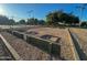 Horseshoe pit area, surrounded by mature shade trees, perfect for outdoor leisure at 17311 N Kimberly Way, Surprise, AZ 85374