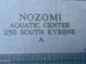Sign for Nozomi Aquatic Center at 255 S Kyrene Rd # 115, Chandler, AZ 85226