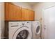 Functional laundry room with appliances, ample storage, and easy access at 4628 E Gelding Dr, Phoenix, AZ 85032