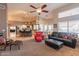 Expansive living space combining kitchen, dining, and living areas for seamless entertaining and relaxation at 4628 E Gelding Dr, Phoenix, AZ 85032