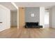 Minimalist living room with modern fireplace and ample space at 5000 N Camelback Ridge Dr # 203, Scottsdale, AZ 85251